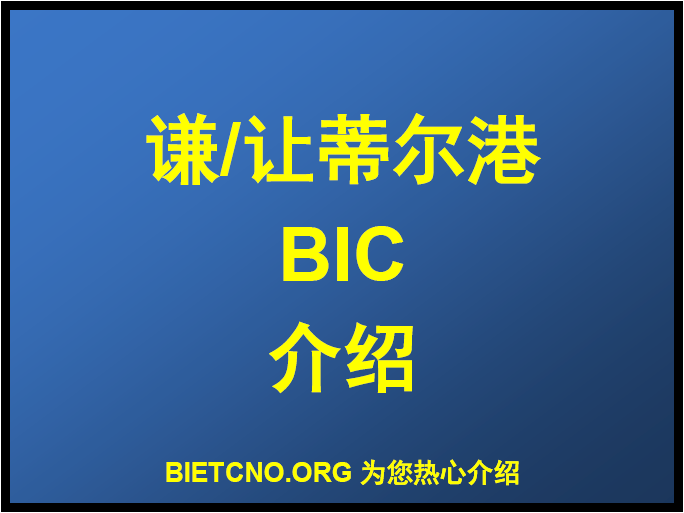 谦蒂尔港BIC货物跟踪单介绍